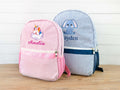 Personalized Kids Backpack: Embroidered Initial Seersucker School Bag