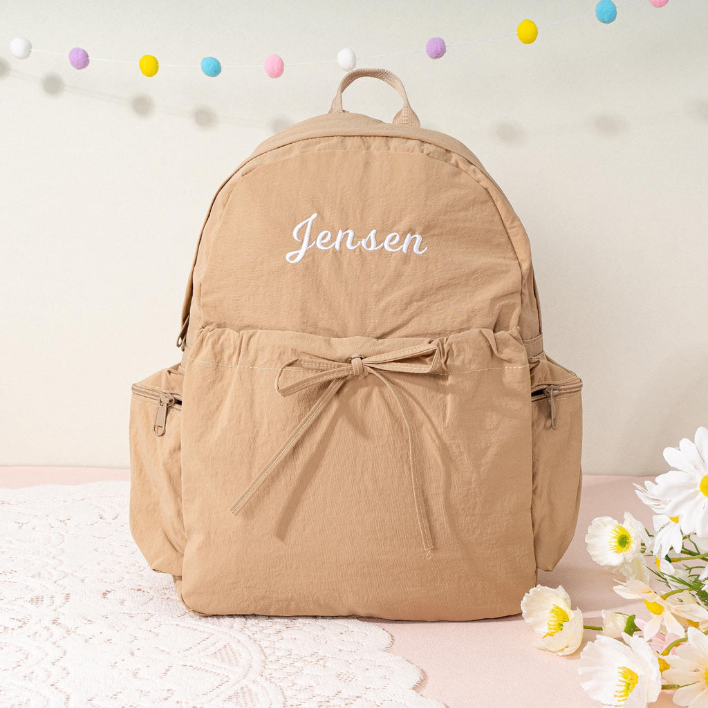 Personalized Dance Backpack: Embroidered Name, Bow Accent - Ballet Bag, Toddler School Backpack
