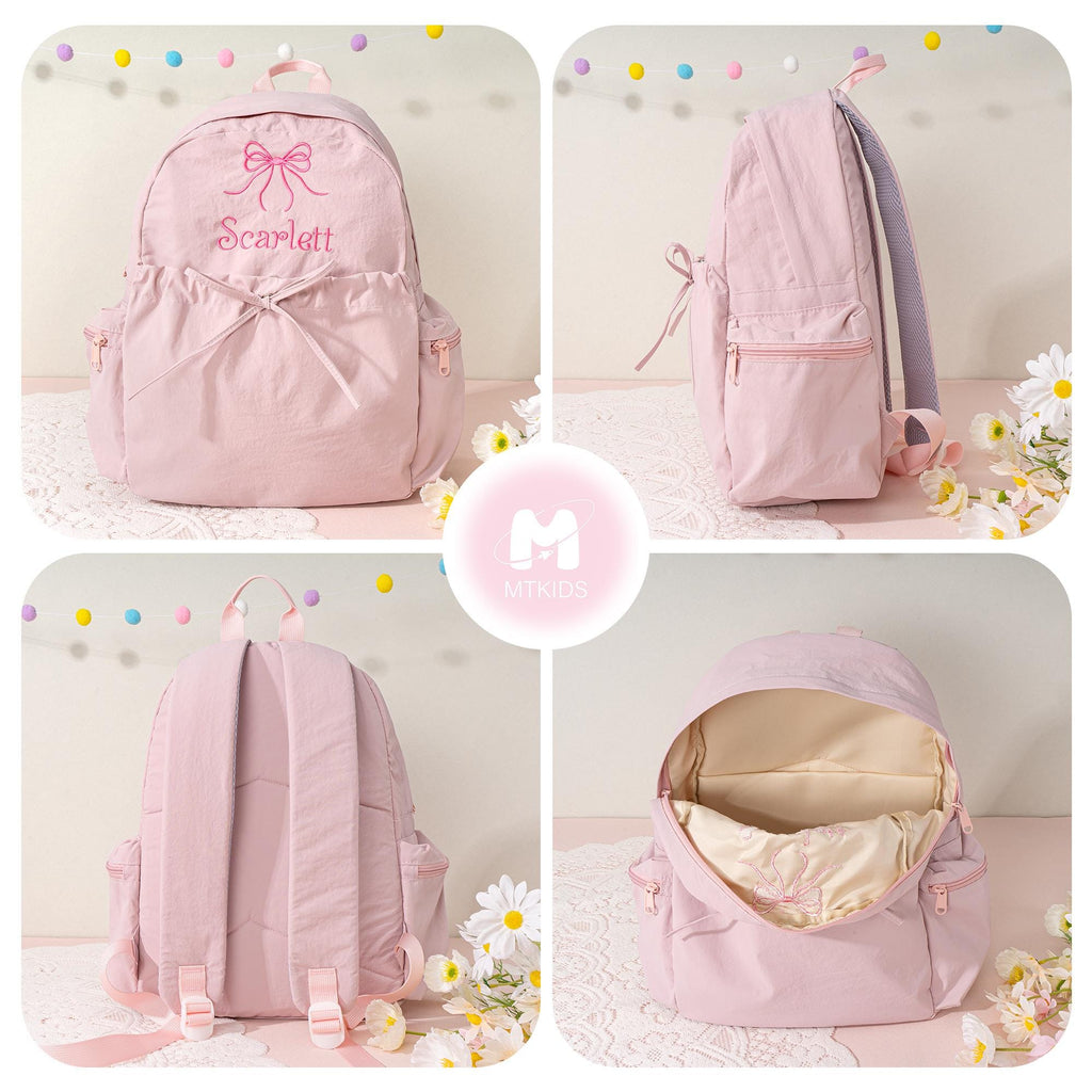 Personalized Dance Backpack: Embroidered Name, Bow Accent - Ballet Bag, Toddler School Backpack