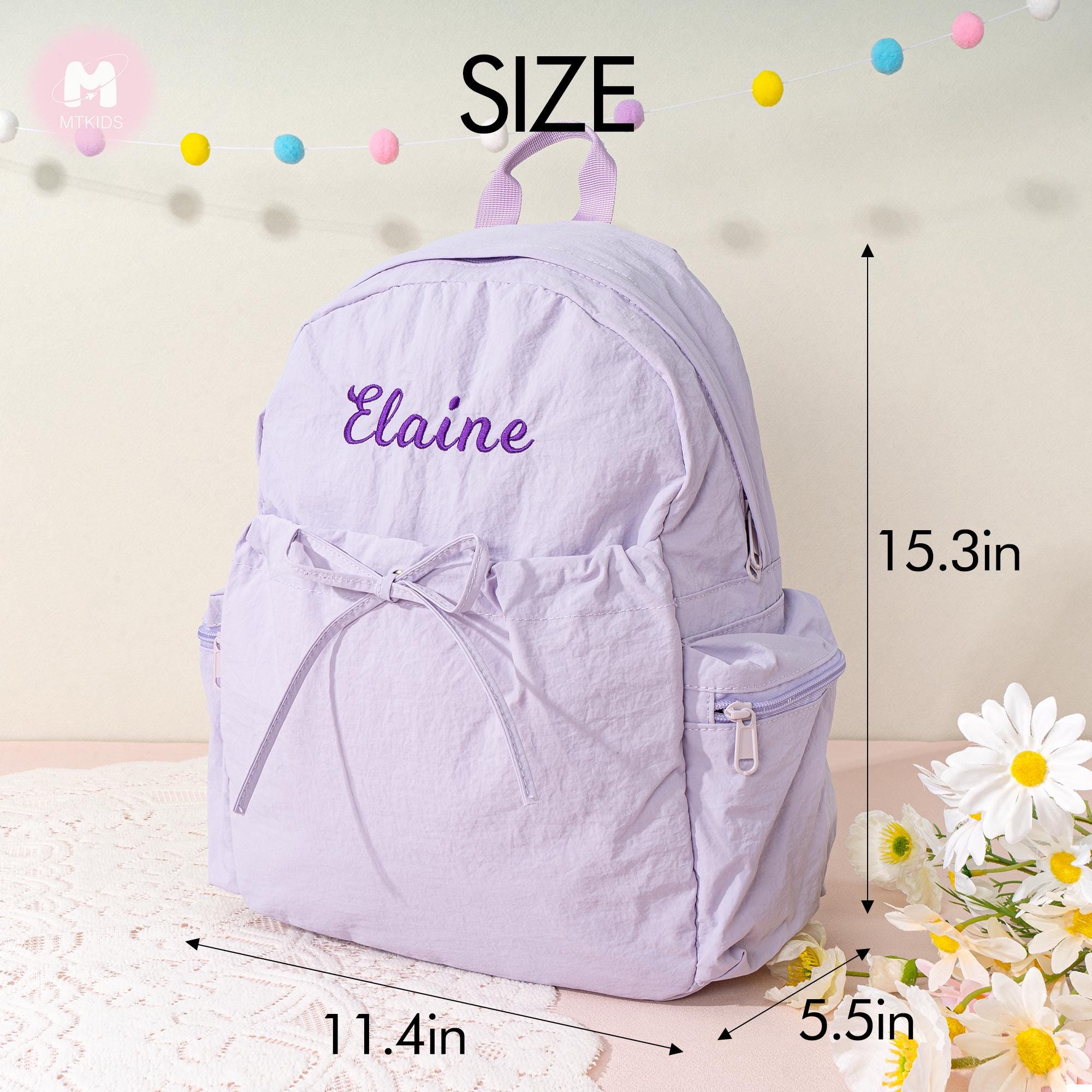 Personalized Dance Backpack: Embroidered Name, Bow Accent - Ballet Bag, Toddler School Backpack