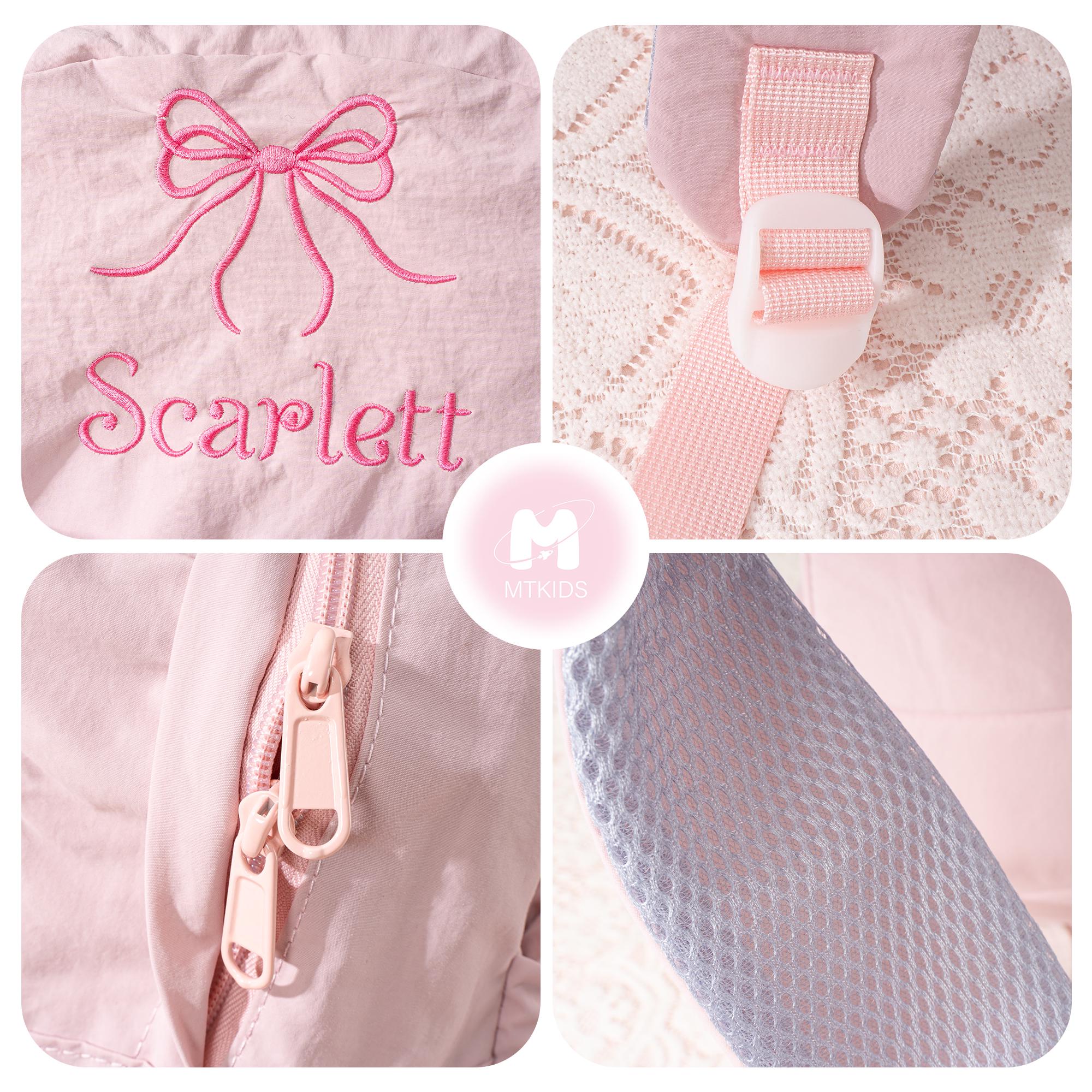 Personalized Dance Backpack: Embroidered Name, Bow Accent - Ballet Bag, Toddler School Backpack