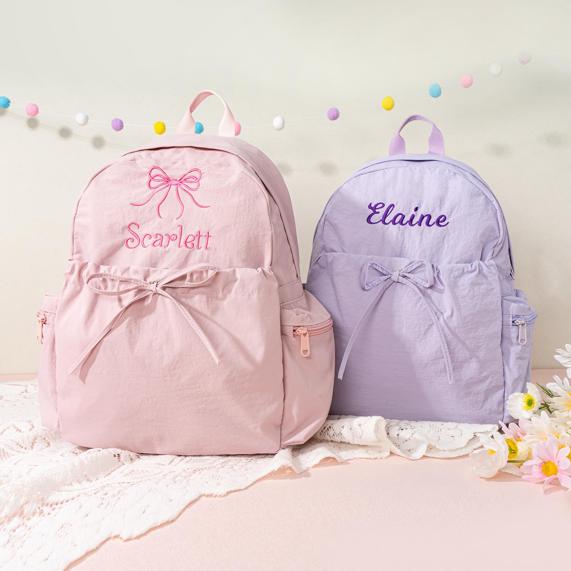 Personalized Dance Backpack: Embroidered Name, Bow Accent - Ballet Bag, Toddler School Backpack