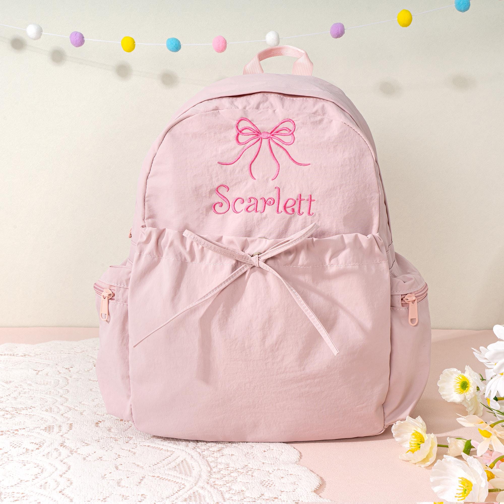 Personalized Dance Backpack: Embroidered Name, Bow Accent - Ballet Bag, Toddler School Backpack