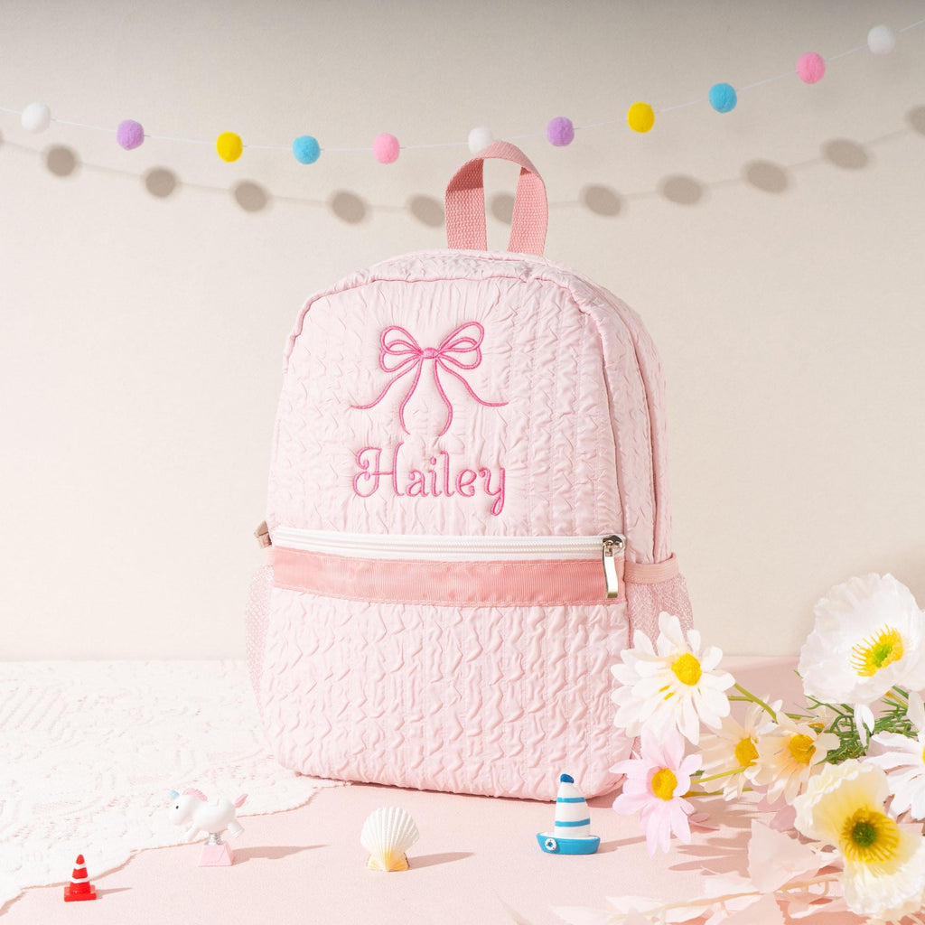 Personalized Seersucker Toddler Backpack: Ballet, Dance, or Travel