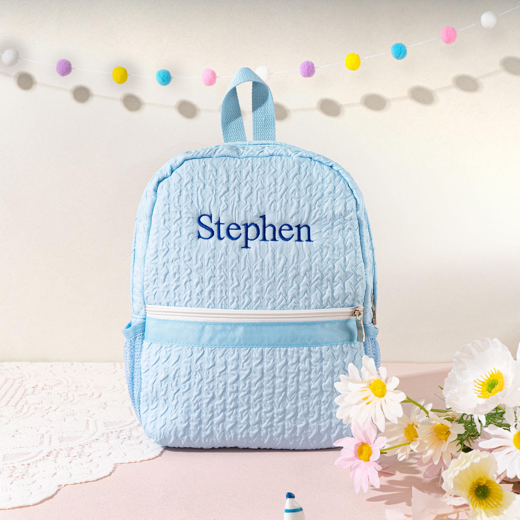Personalized Seersucker Toddler Backpack: Ballet, Dance, or Travel