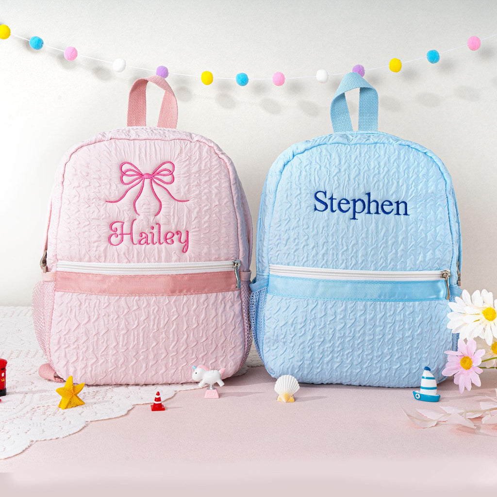 Personalized Seersucker Toddler Backpack: Ballet, Dance, or Travel