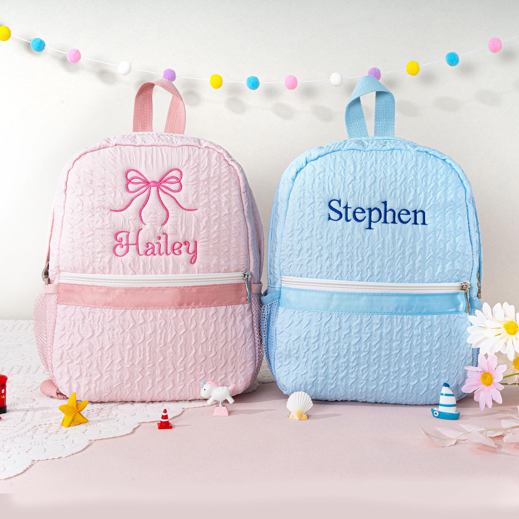Personalized Seersucker Toddler Backpack: Ballet, Dance, or Travel