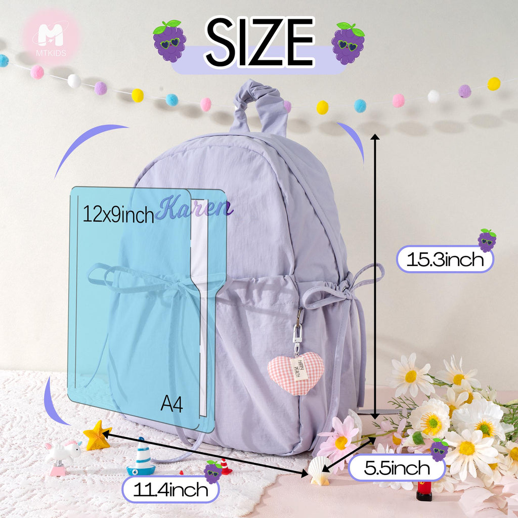 Personalized Kids Backpack with Bow: Preppy Toddler School Bag