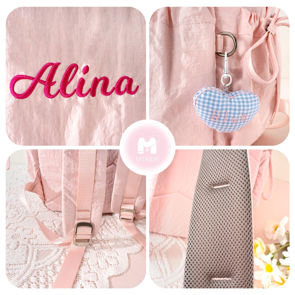 Personalized Kids Backpack with Bow: Preppy Toddler School Bag