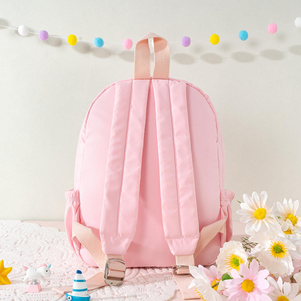 Personalized Flower Quilted Backpack with Bow: Toddler Preschool Bookbag