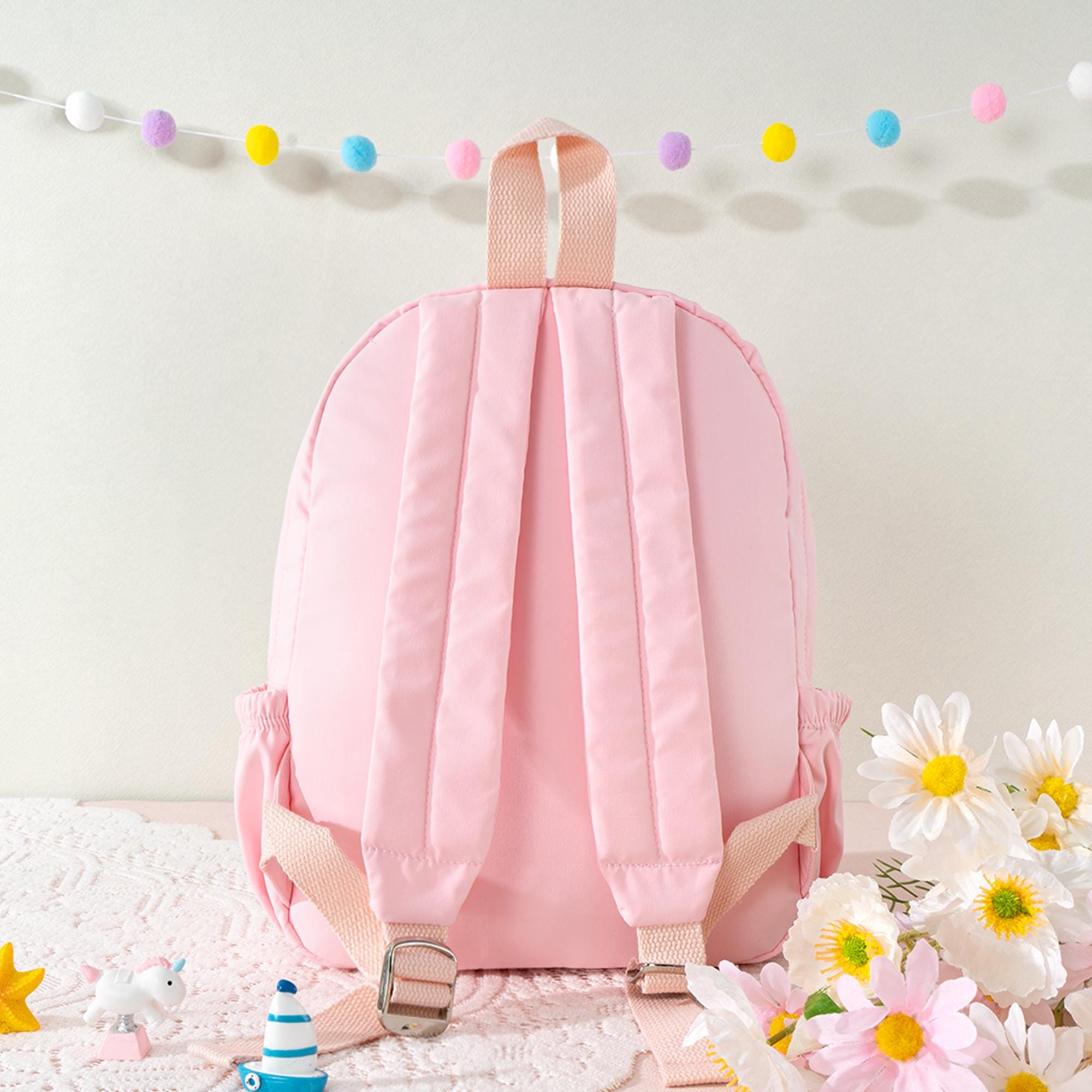 Personalized Flower Quilted Backpack with Bow: Toddler Preschool Bookbag
