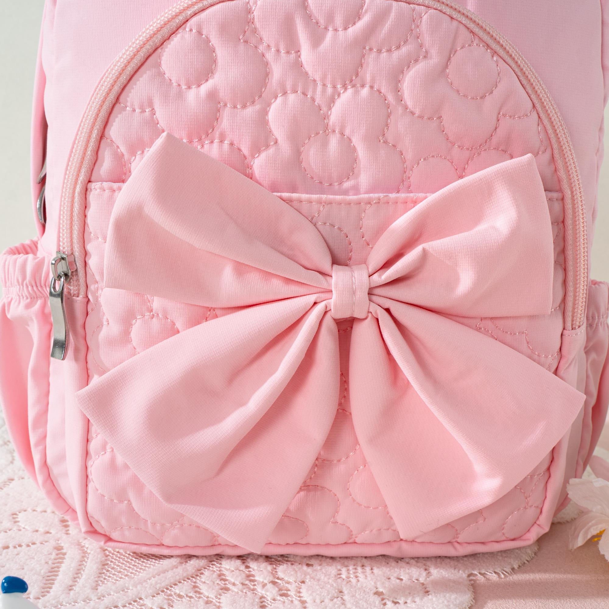 Personalized Flower Quilted Backpack with Bow: Toddler Preschool Bookbag