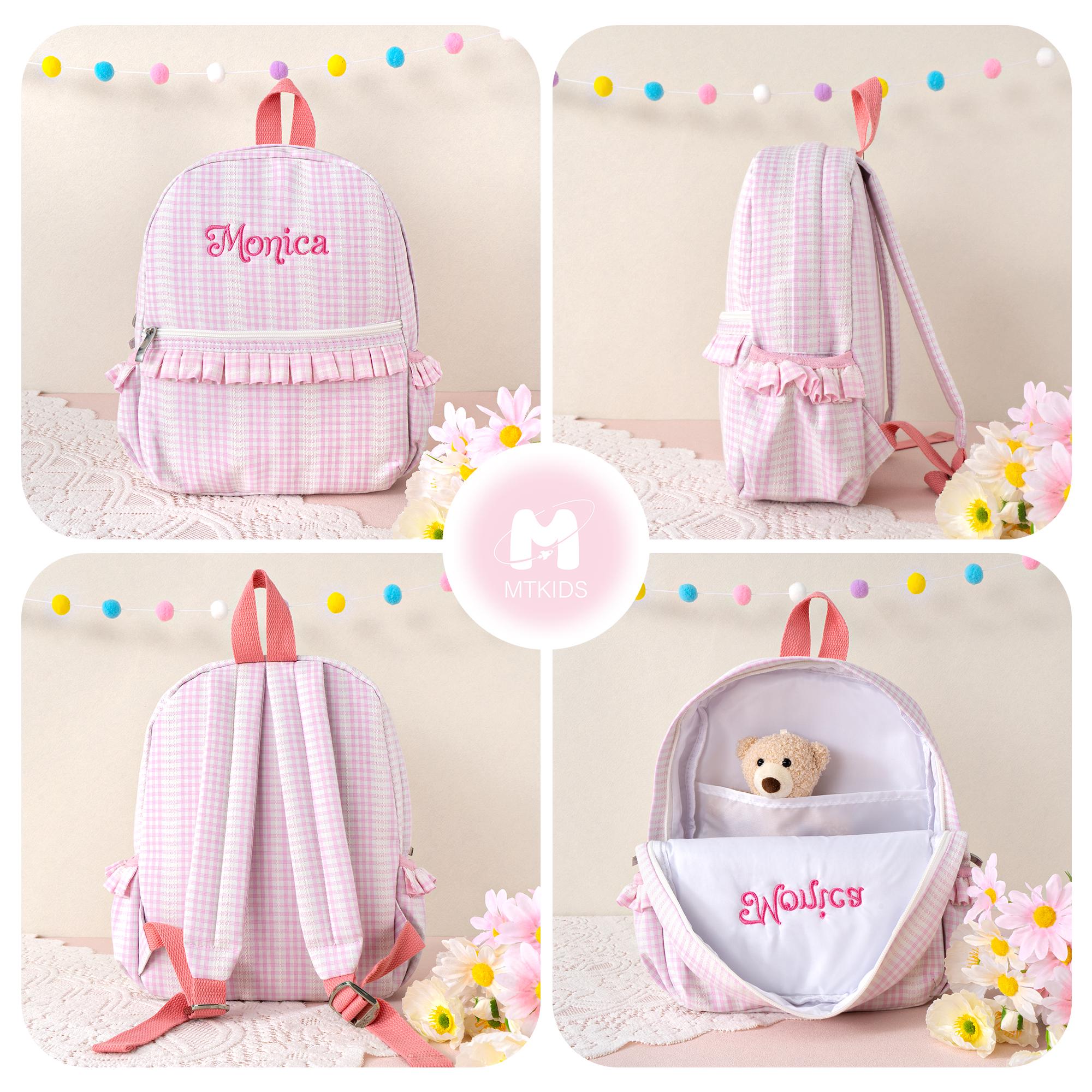 Ruffle Lace Backpack for Little Girls: Personalized Kids Bookbag
