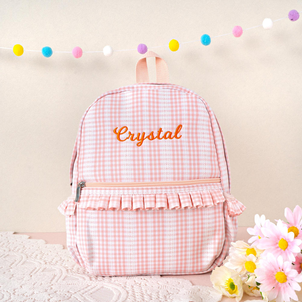 Ruffle Lace Backpack for Little Girls: Personalized Kids Bookbag