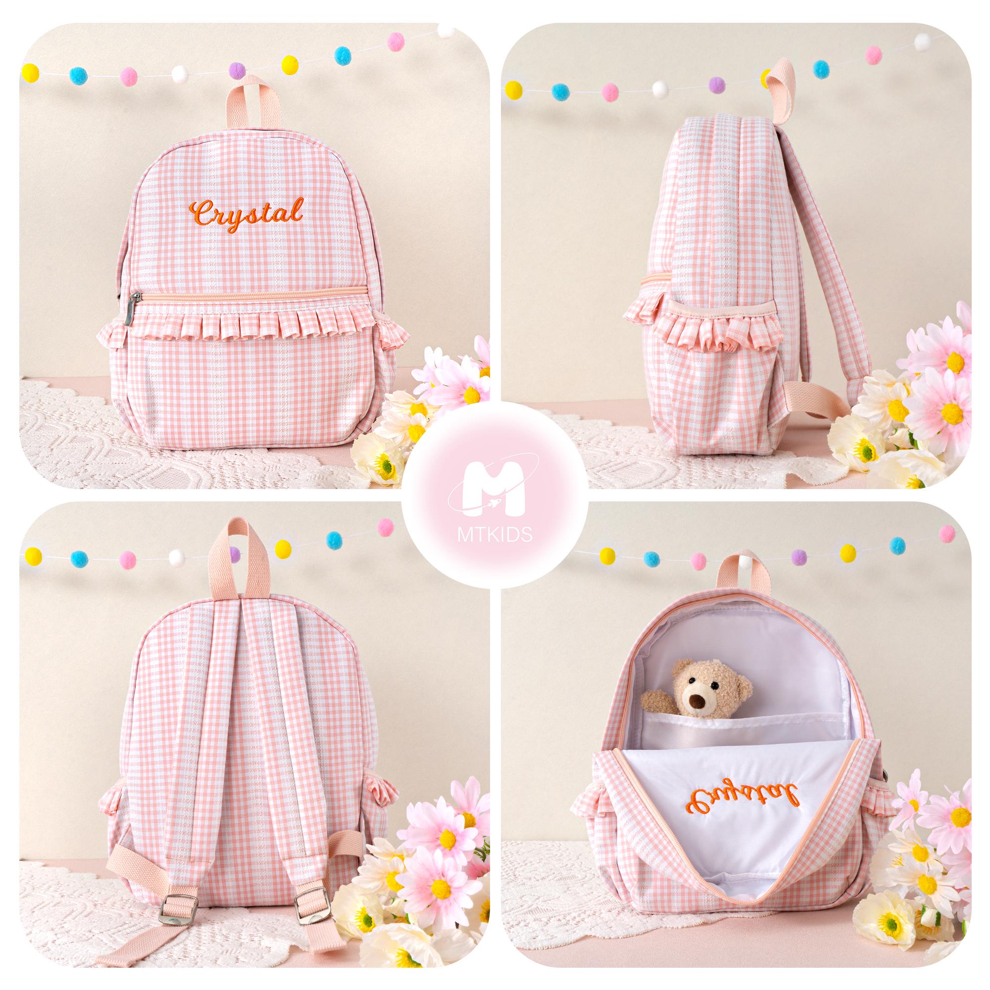 Ruffle Lace Backpack for Little Girls: Personalized Kids Bookbag