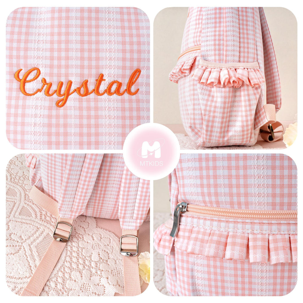 Ruffle Lace Backpack for Little Girls: Personalized Kids Bookbag