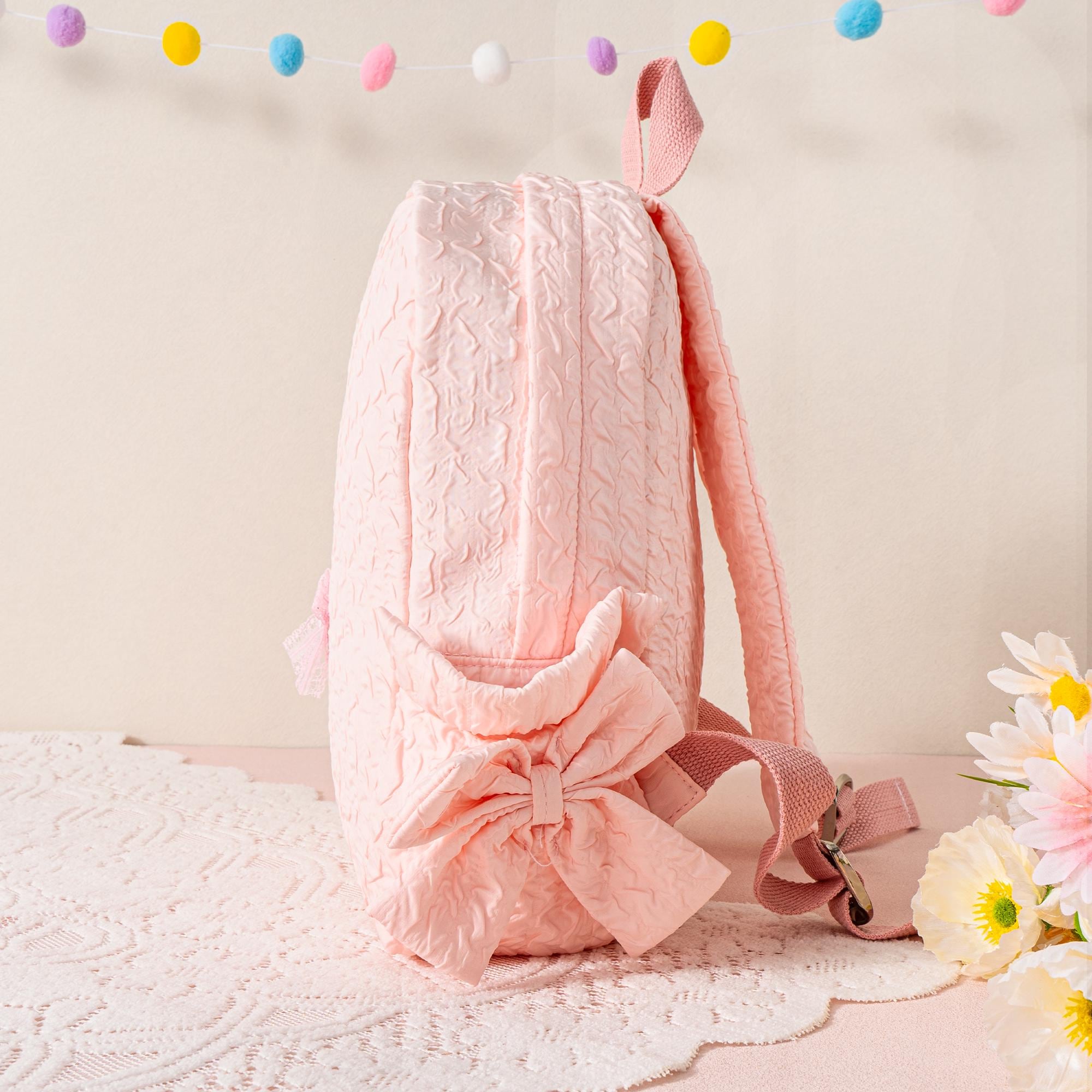 Personalized Seersucker Dance Backpack: Sparkly Ballerina, Lace Bow