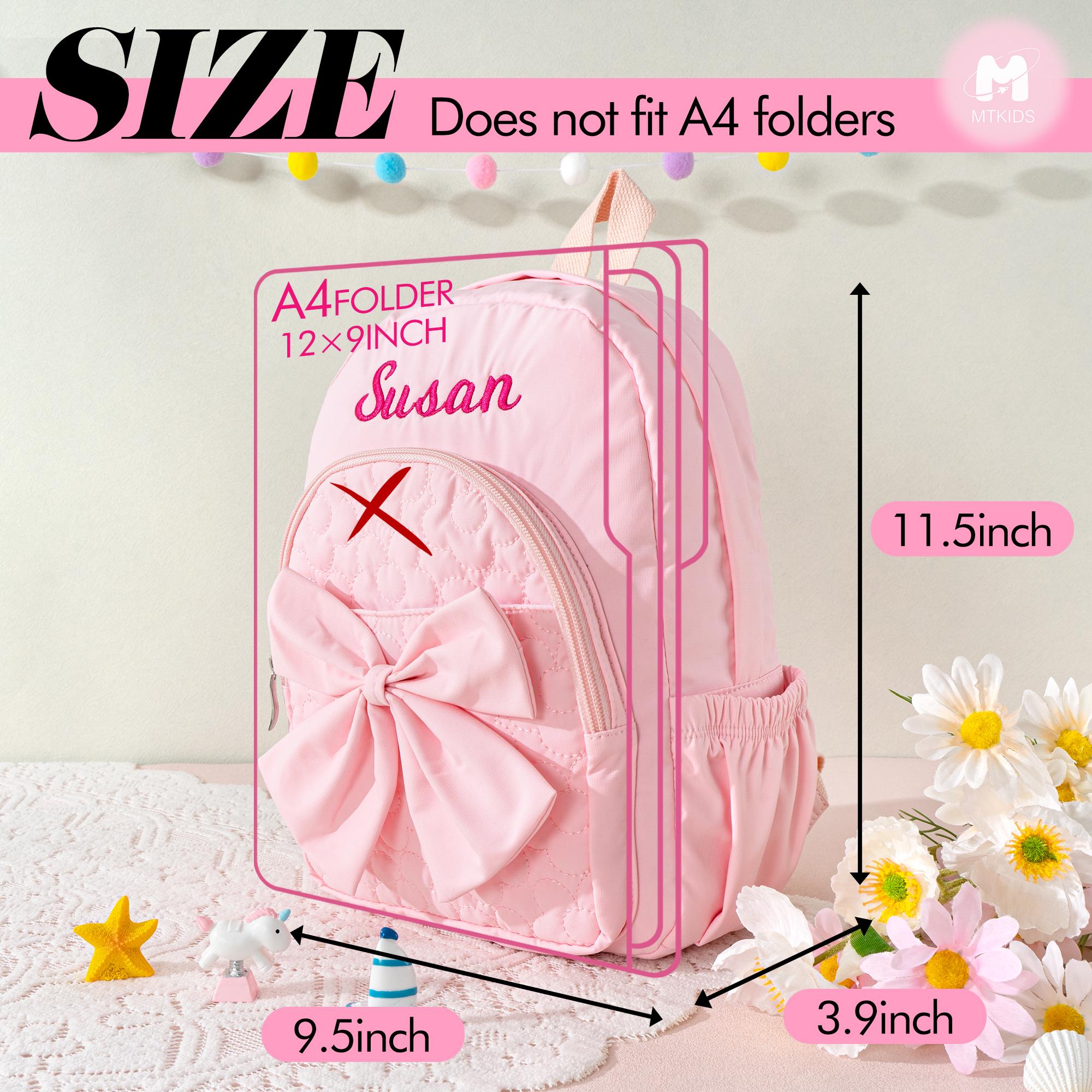 Personalized Flower Quilted Backpack with Bow: Toddler Preschool Bookbag