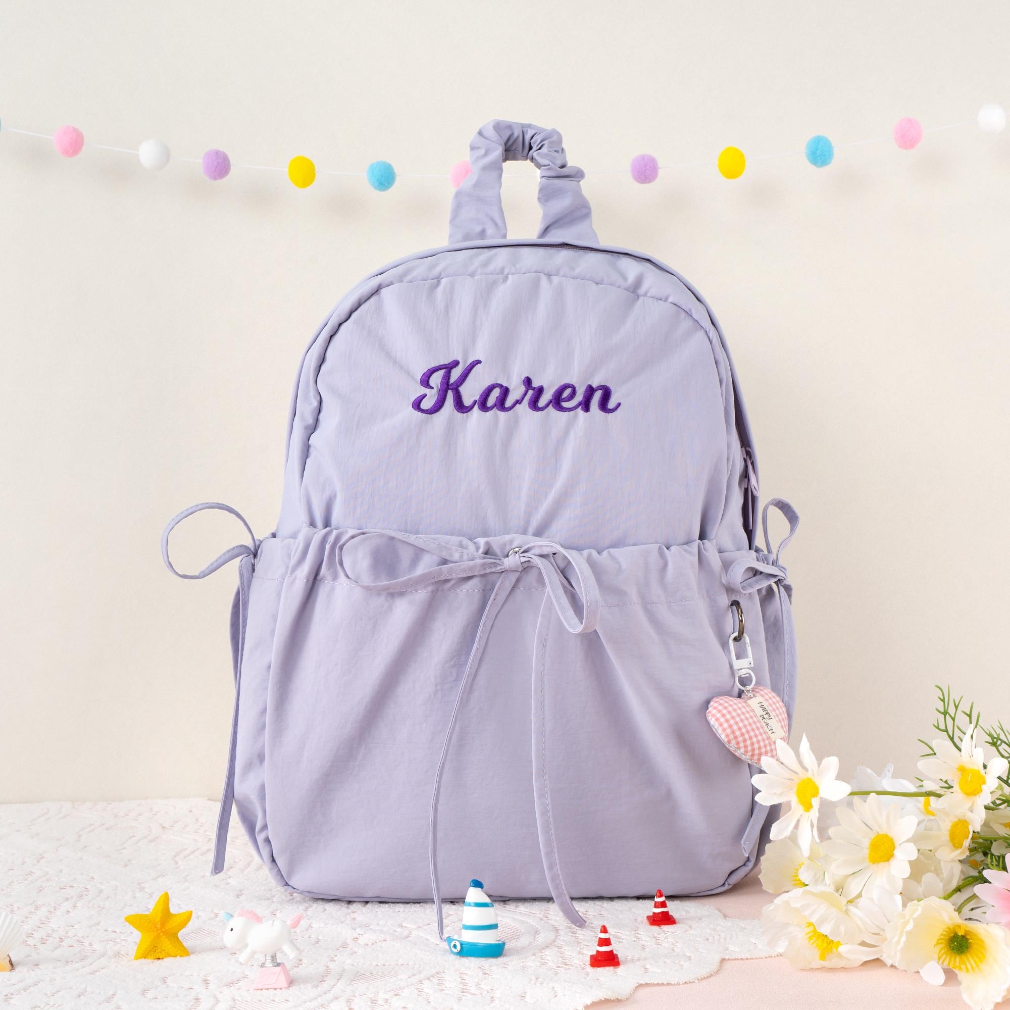 Personalized Kids Backpack with Bow: Preppy Toddler School Bag