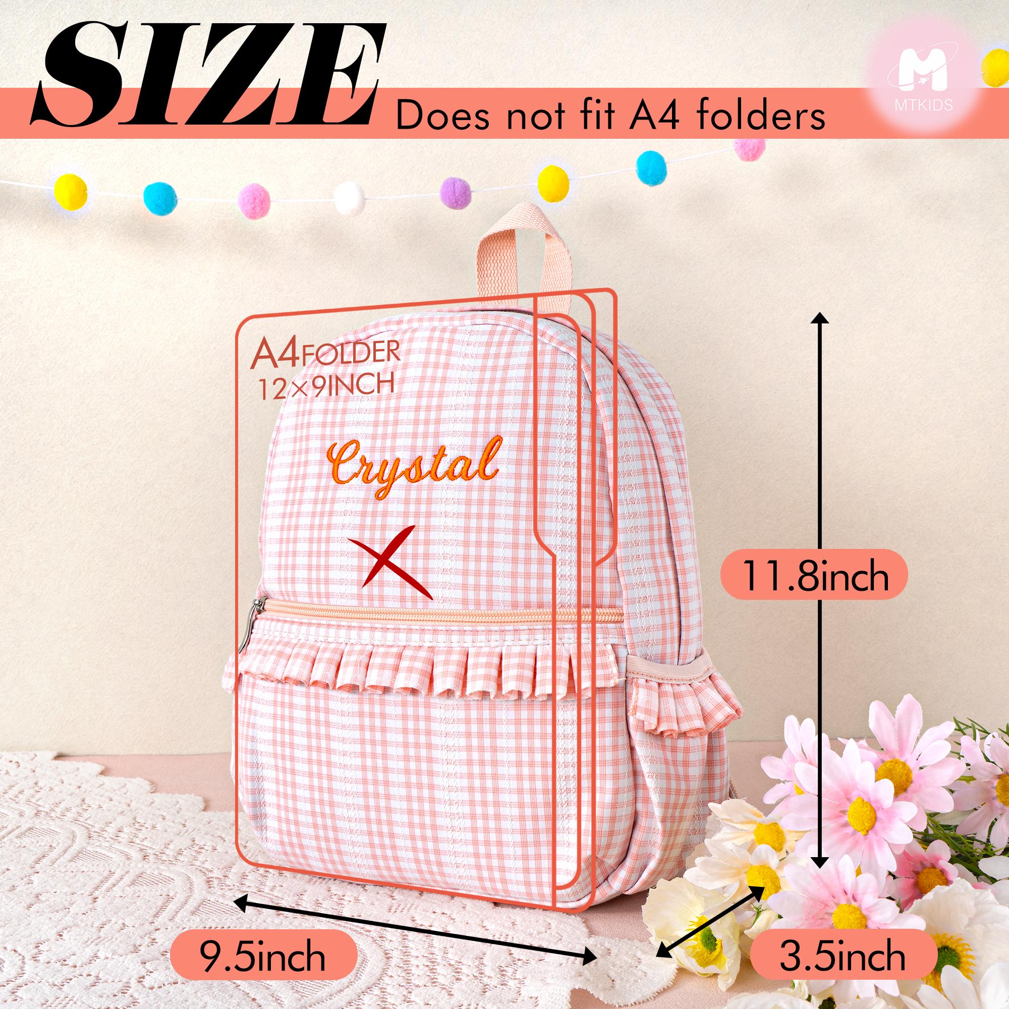 Personalized Toddler Backpack Girl: Ruffle Trim, Embroidered Name