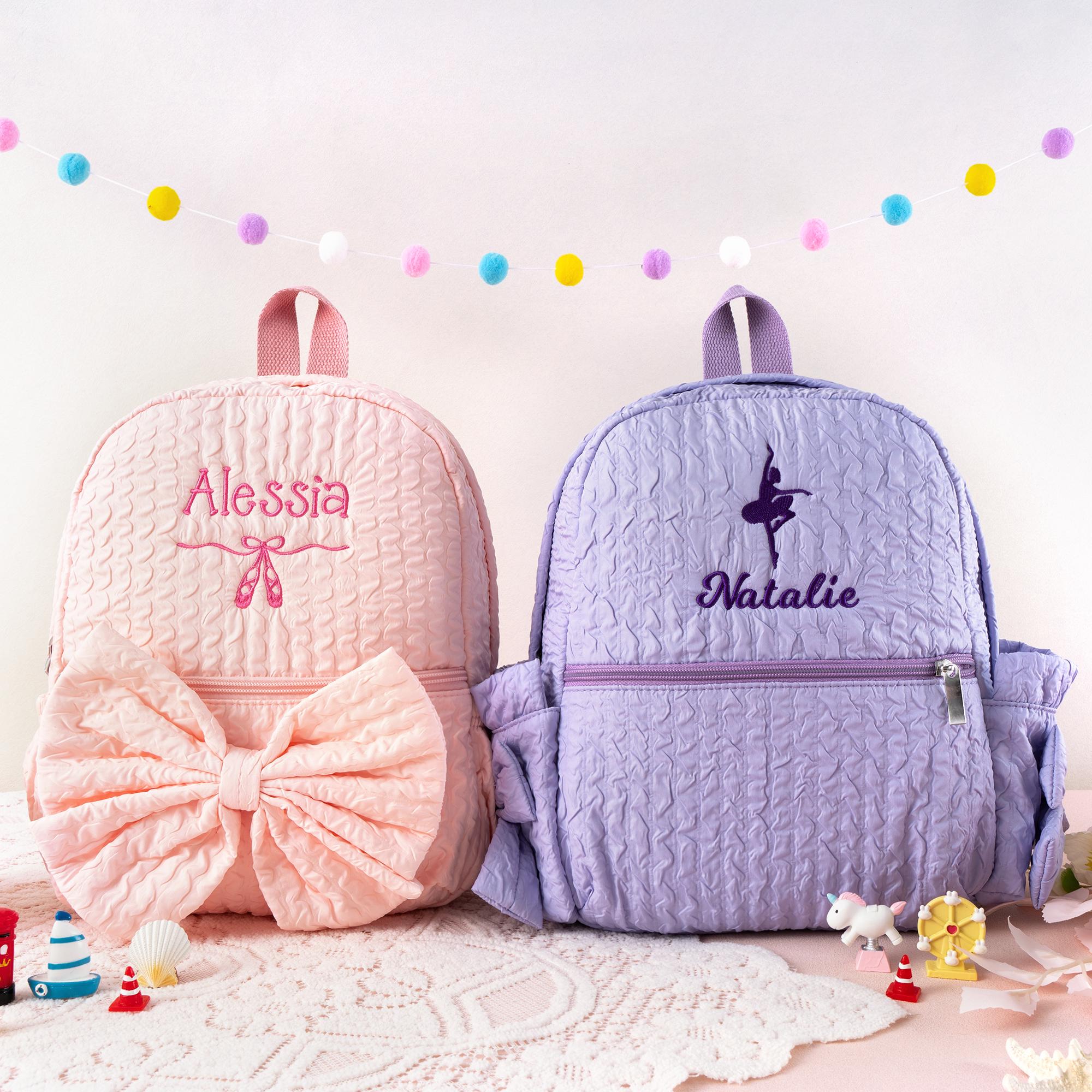 Toddler Backpack: Custom Baby Girl Diaper Bag, Kids School Bag with Bow, Dance Gift
