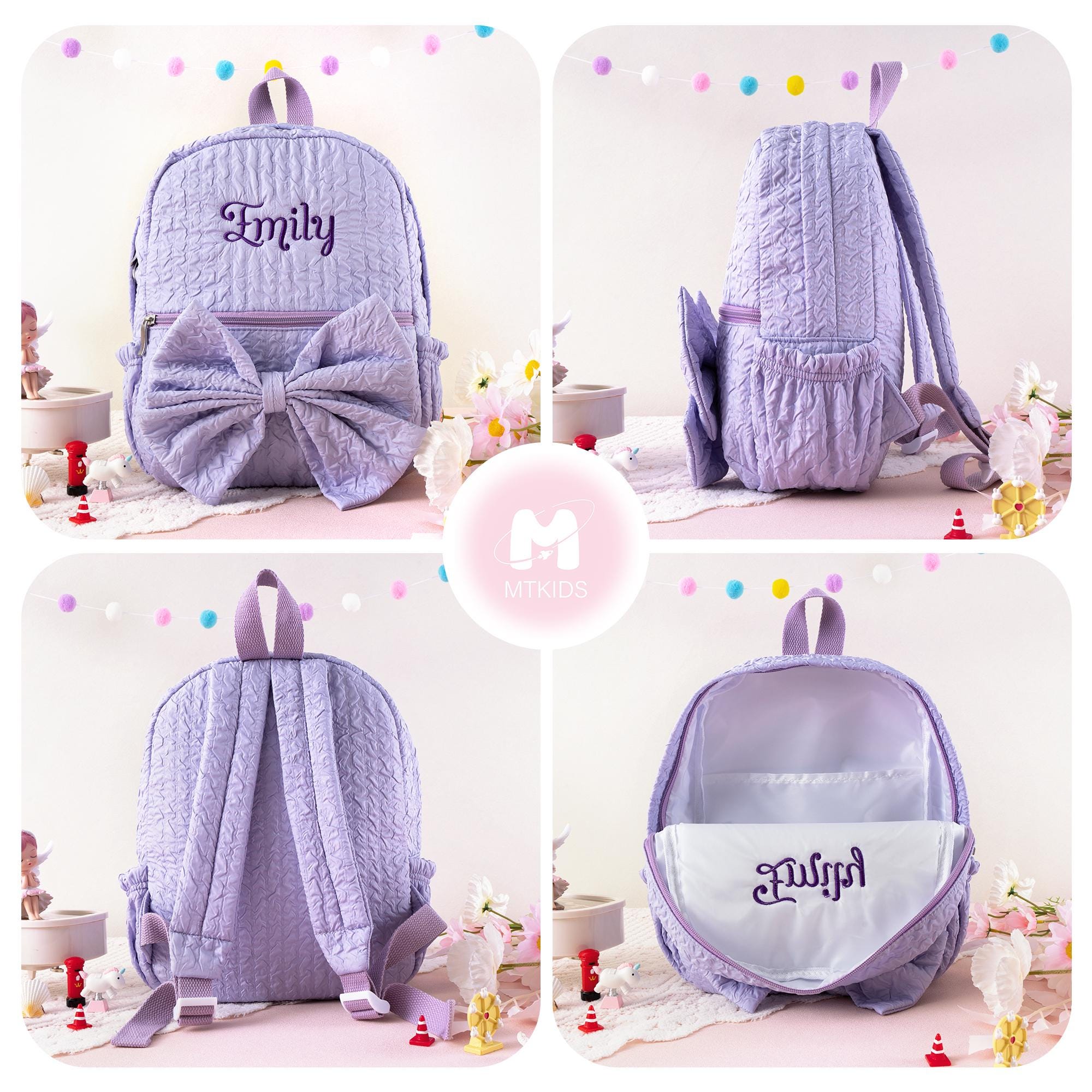 Toddler Backpack: Custom Baby Girl Diaper Bag, Kids School Bag with Bow, Dance Gift
