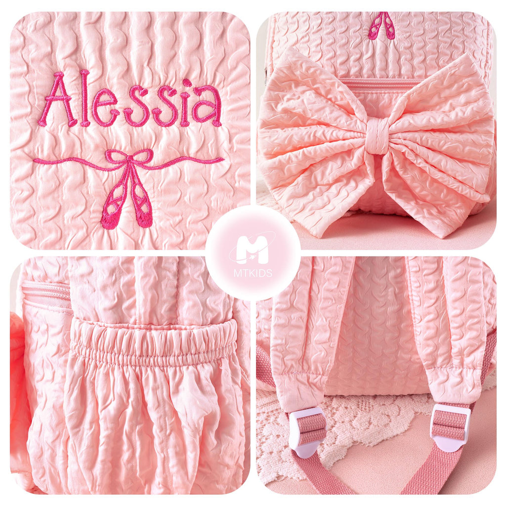 Toddler Backpack: Custom Baby Girl Diaper Bag, Kids School Bag with Bow, Dance Gift
