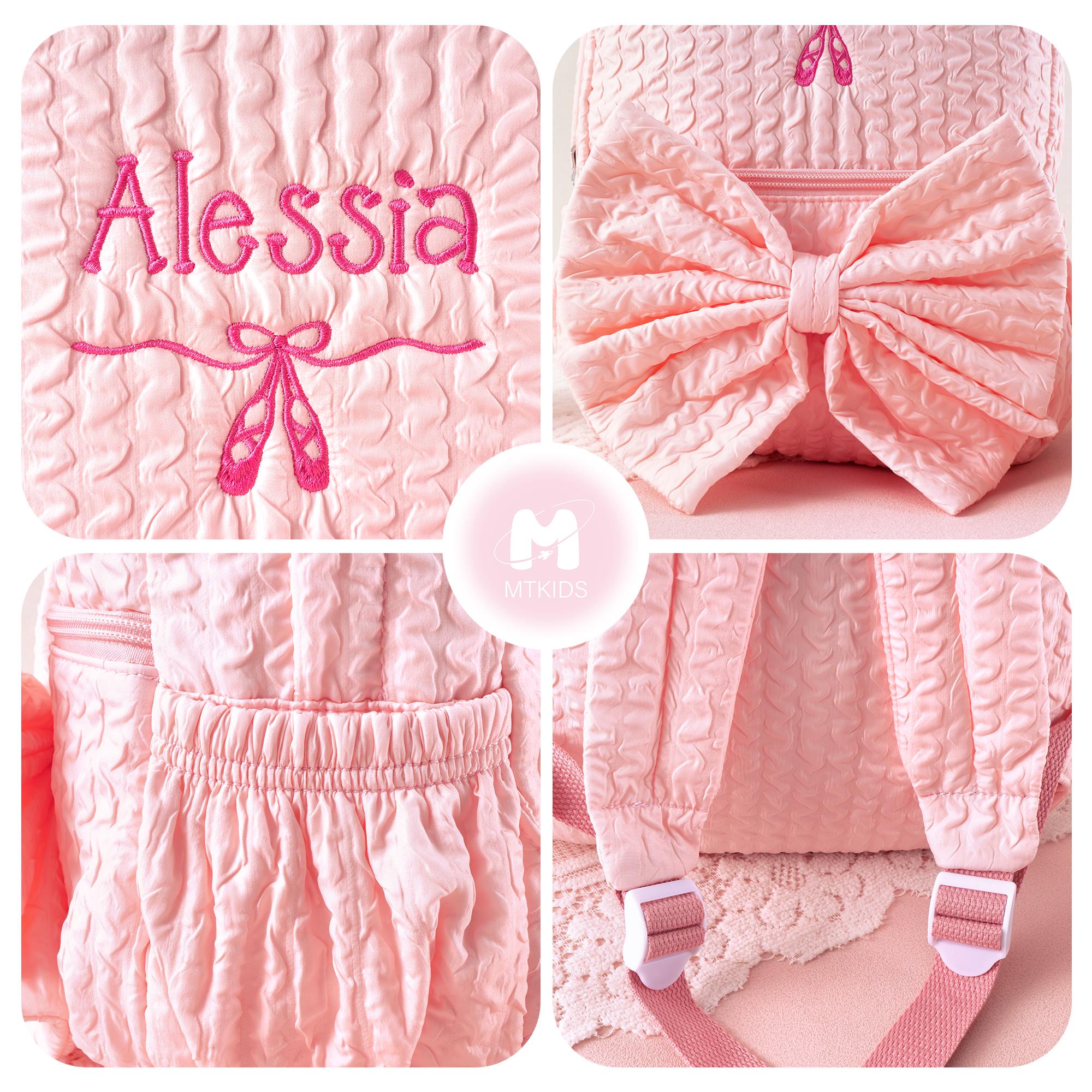 Toddler Backpack: Custom Baby Girl Diaper Bag, Kids School Bag with Bow, Dance Gift