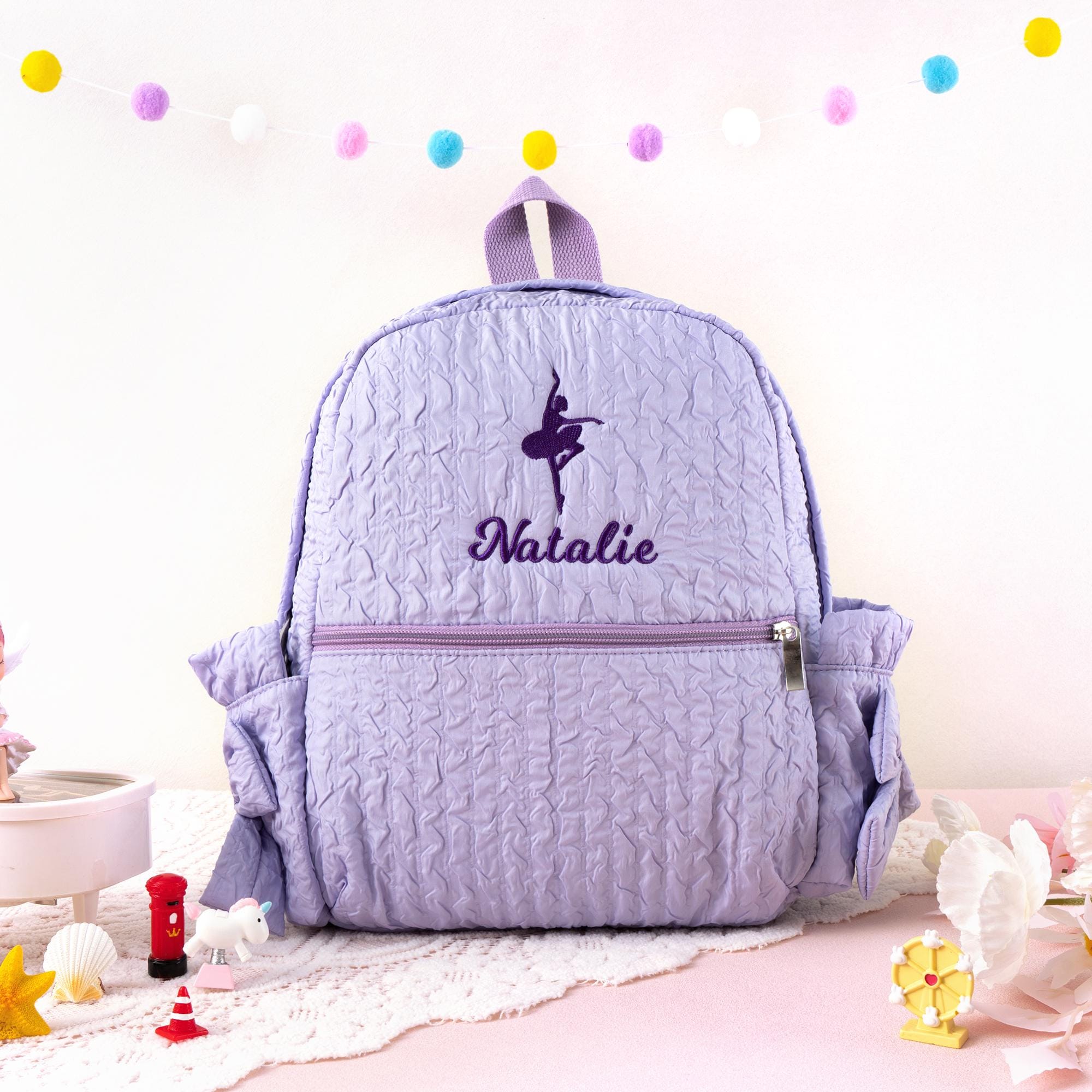 Toddler Backpack: Custom Baby Girl Diaper Bag, Kids School Bag with Bow, Dance Gift