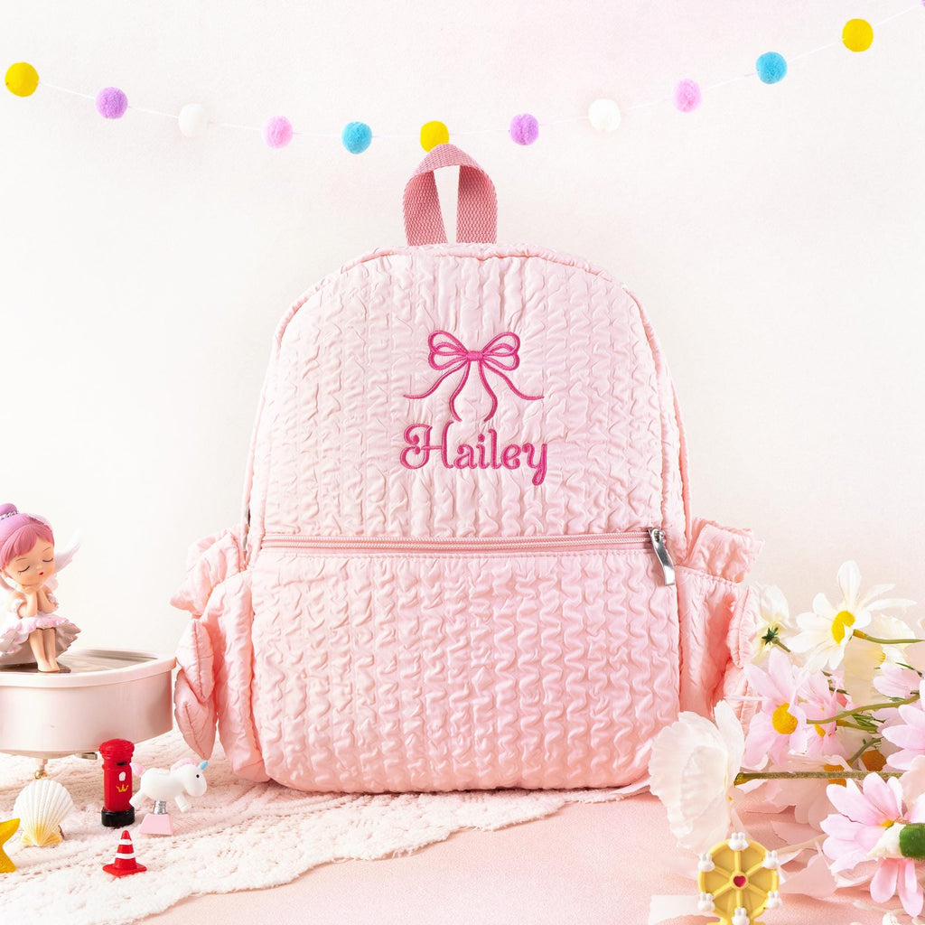 Toddler Backpack: Custom Baby Girl Diaper Bag, Kids School Bag with Bow, Dance Gift