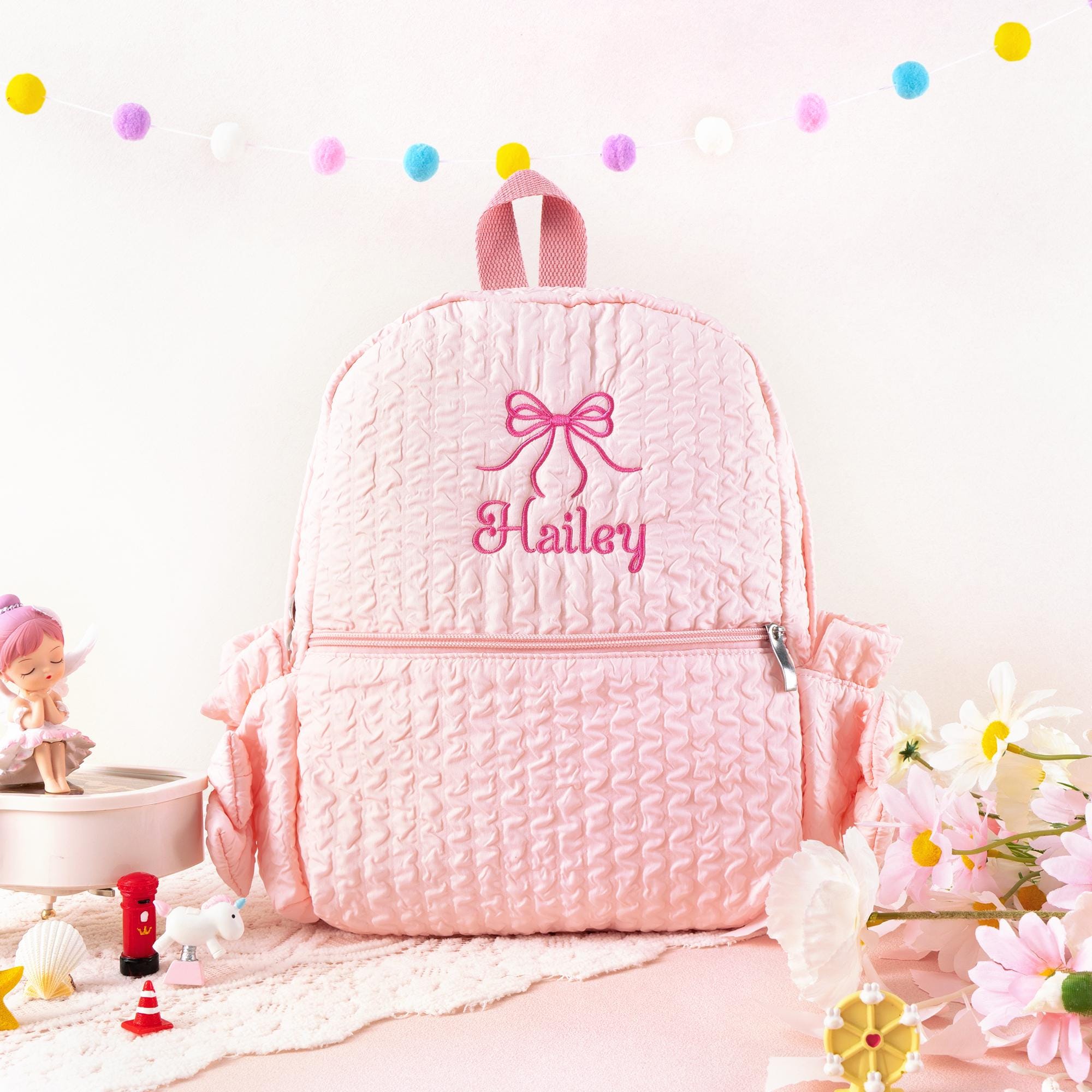 Toddler Backpack: Custom Baby Girl Diaper Bag, Kids School Bag with Bow, Dance Gift