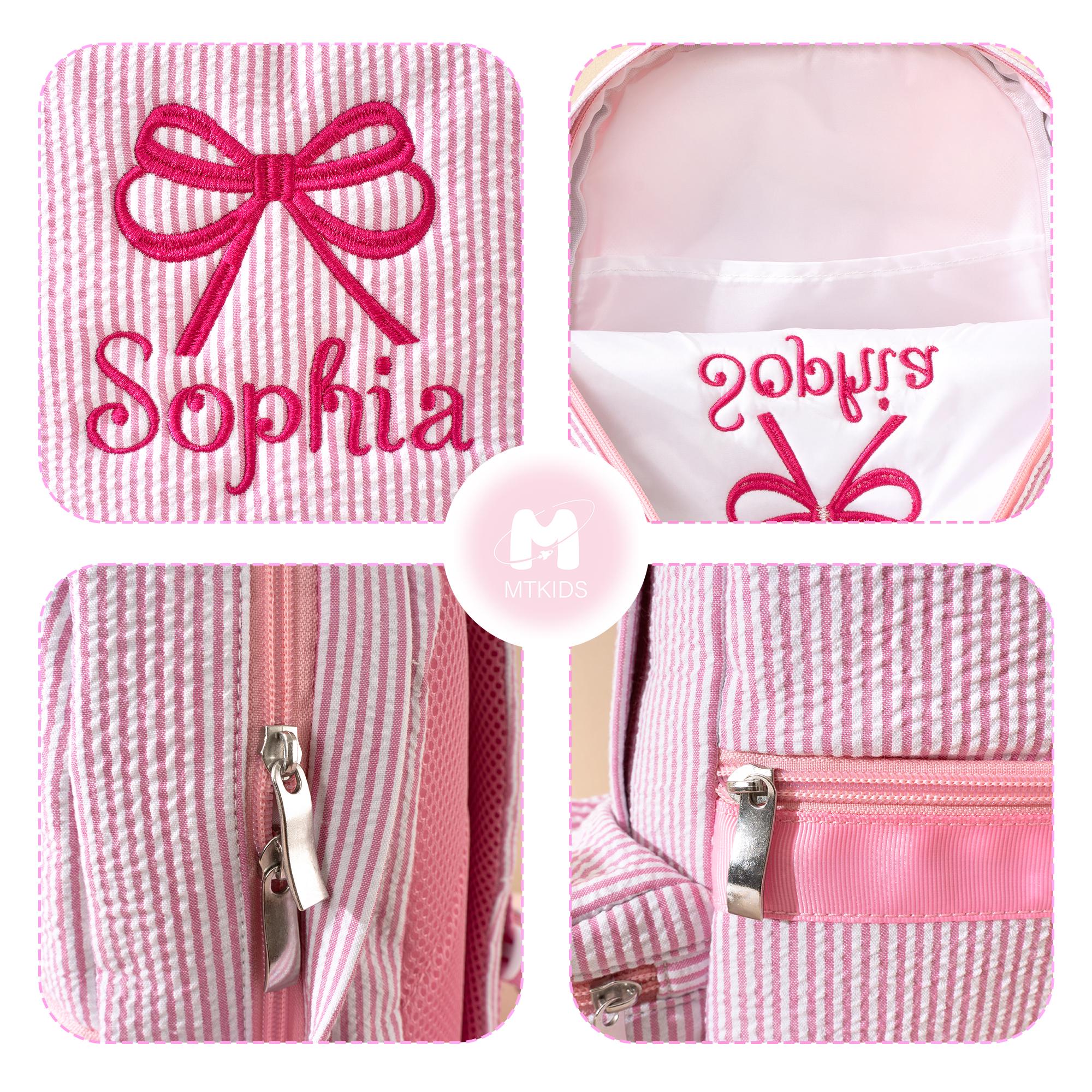Personalized Toddler Backpack • Seersucker Book Bag • Back to School Kids Gift