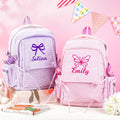 Toddler Backpack, Personalized Seersucker Bookbag for Girls, Custom Embroidered Kids School Bag for Moms