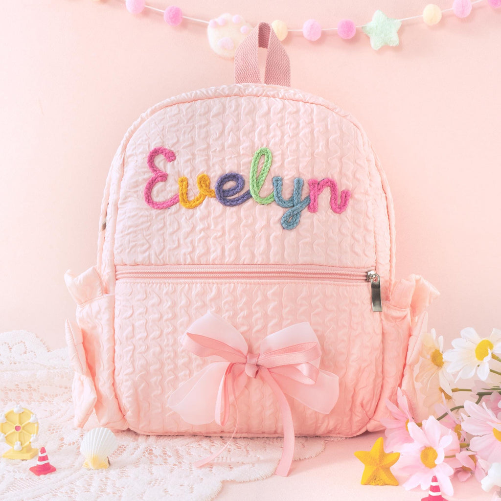 Toddler Backpack with Bow, Personalized Kindergarten Gift, Girls Dance Bag