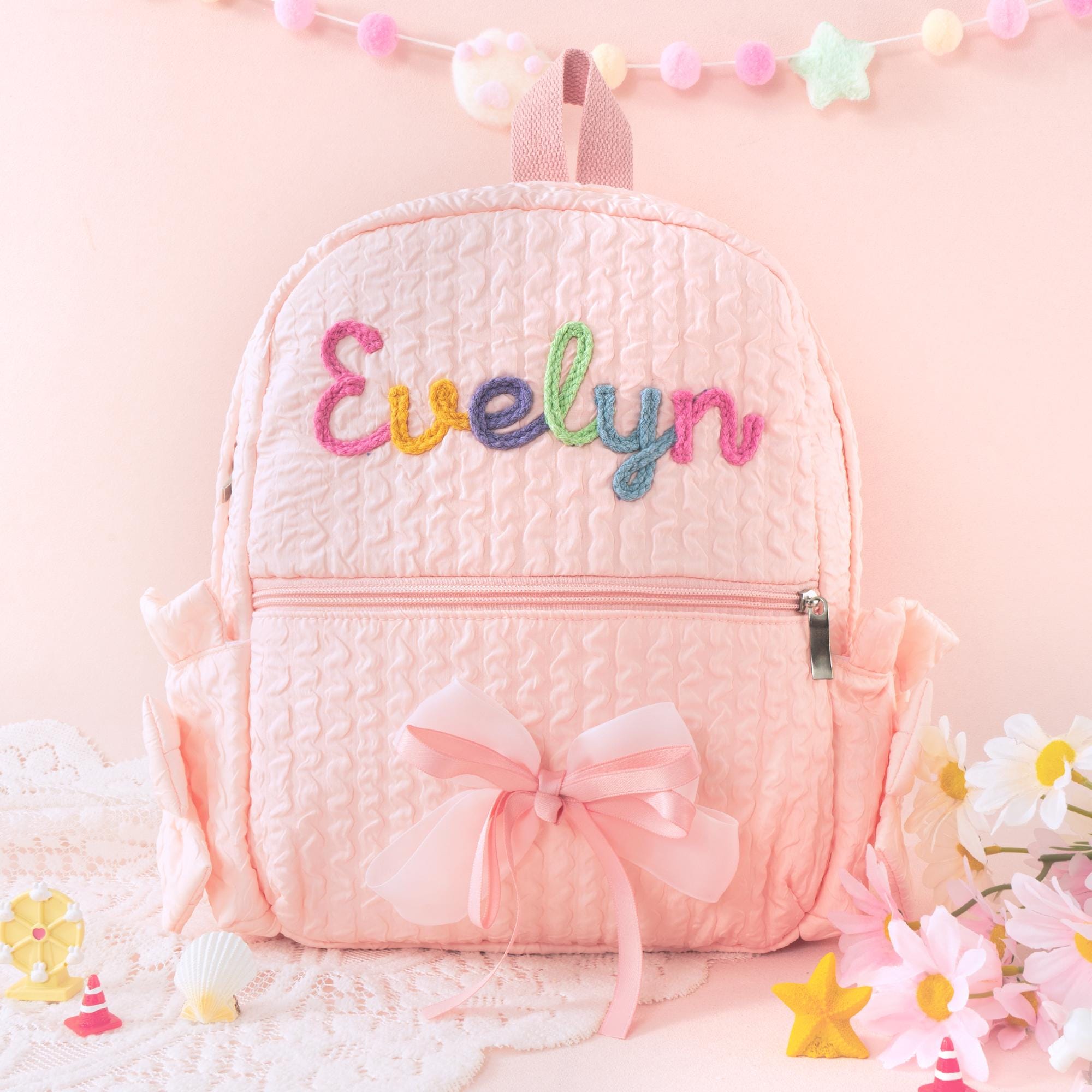 Toddler Backpack with Bow, Personalized Kindergarten Gift, Girls Dance Bag