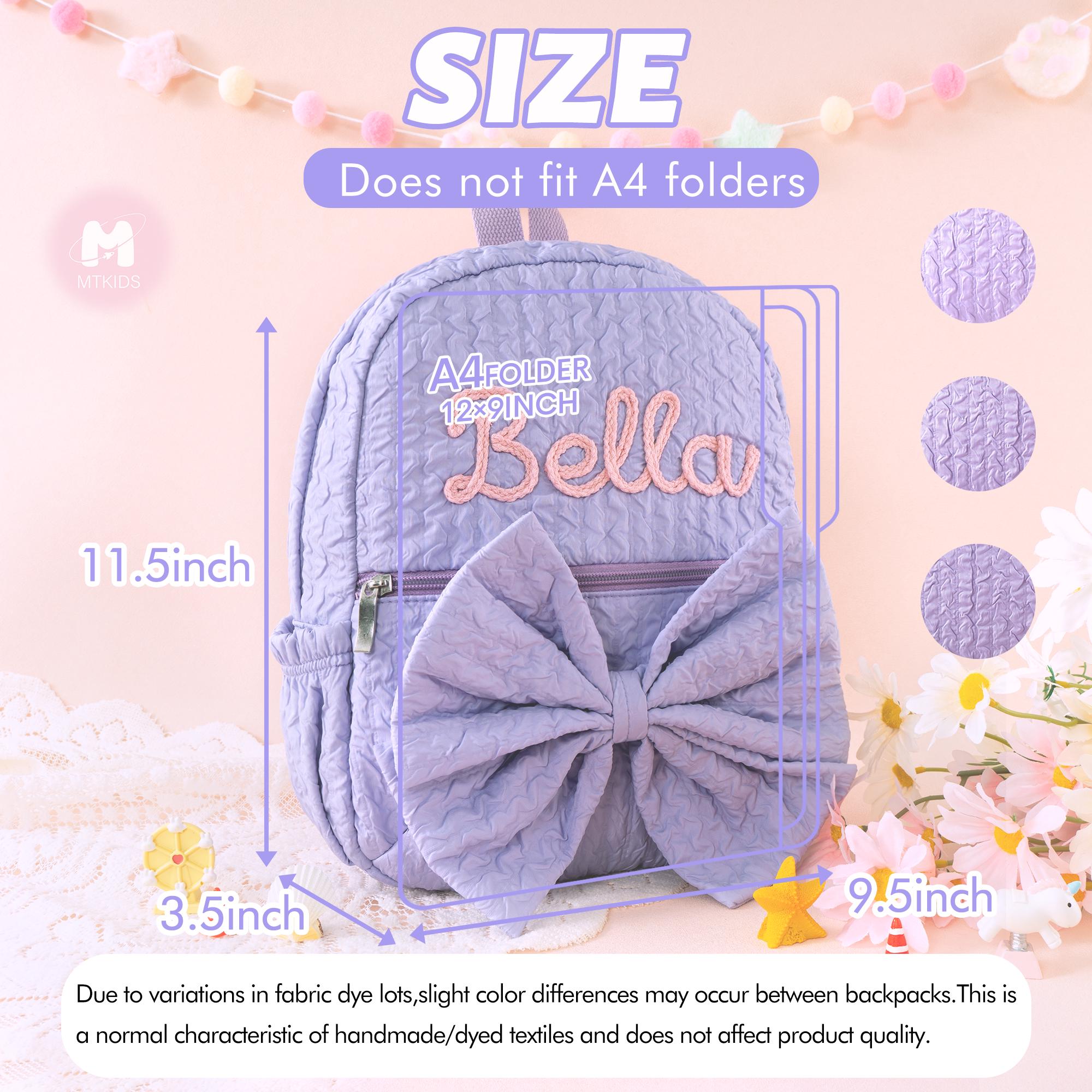 Toddler Backpack with Bow, Personalized Kindergarten Gift, Girls Dance Bag