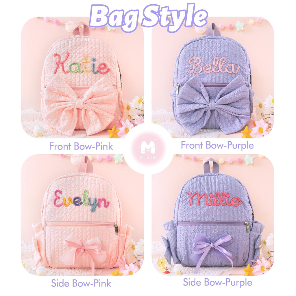 Toddler Backpack with Bow, Personalized Kindergarten Gift, Girls Dance Bag