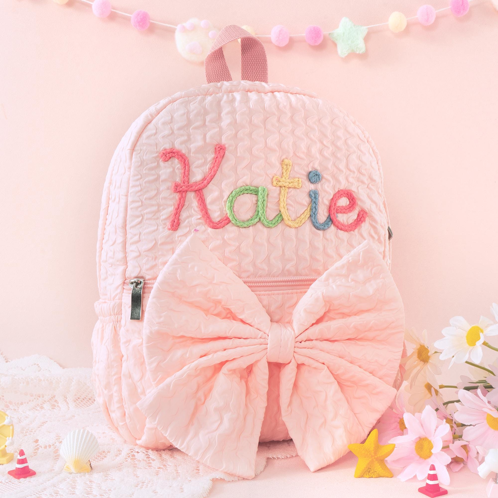 Toddler Backpack with Bow, Personalized Kindergarten Gift, Girls Dance Bag