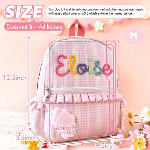Girls Dance Backpack, Kids Kindergarten Gift, Personalized Toddler School Book Bag